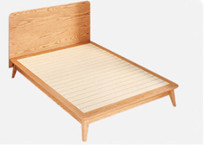 Elegant Light Brown Bed Frame in Natural Ash Wood Finish fjjj-1659