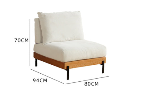 Elegant Off White Sofa with Cherry Wood Accents and Plush Corduroy Finish fyx-829