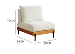 Elegant Off White Sofa with Cherry Wood Accents and Plush Corduroy Finish fyx-829