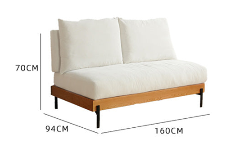 Elegant Off White Sofa with Cherry Wood Accents and Plush Corduroy Finish fyx-829
