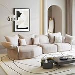 Luxurious Blue & White Pine Velvet Flannel Sofa - Perfect Blend of Style and Comfort yw-225