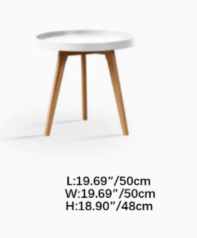 Modern White and Oak Tea Table - Sleek Particle Board Design yw-180