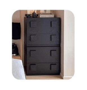 Sleek Black Particle Board Cabinet - Modern Design Storage Solution yw-167