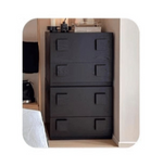 Sleek Black Particle Board Cabinet - Modern Design Storage Solution yw-167