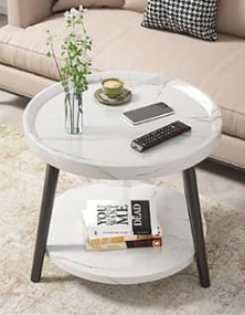 Chic Modern Tea Table: Elegant Brown, Black, and White Multi-Tone for Contemporary Living fxjc-923