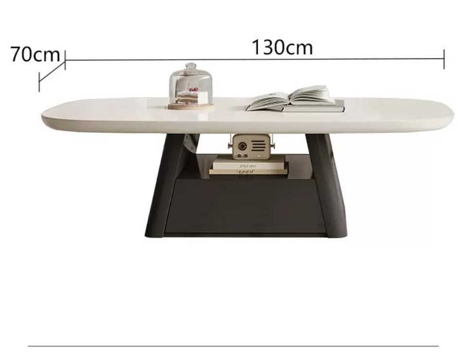 Modern White & Black Pine Wood Tea Table - Stylish & Elegant Design for Your Living Room hjl-1232