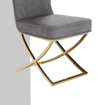 Dining Chair Set of 4, grey velvet Backrest and golden Metal legs.For Modern Kitchen Dining Room Chair for Kitchen Living Modern decorative Leisure chairs Office chairs W1727S00008-djyc