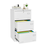 Filing Cabinet Lateral File Cabinet 3 Drawer, White Filing Cabinets with Lock, Locking Metal File Cabinets Three Drawer Office Cabinet for Legal/Letter/A4/F4 Home Offic W1247118745-djyc