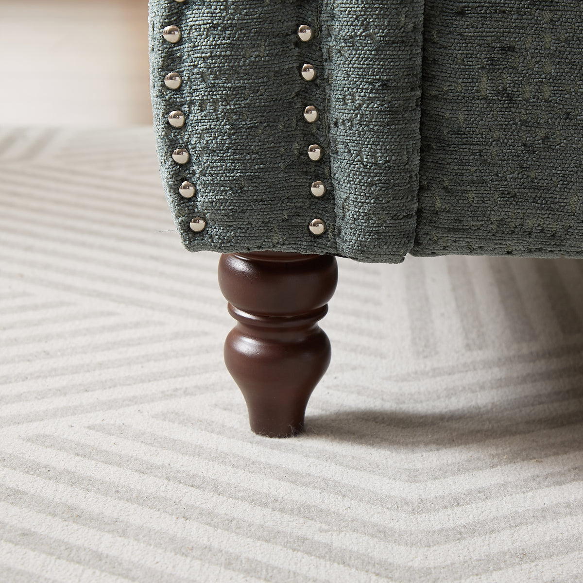 81-inch Chenille Face-to-face Chaise Lounge with Two Pillows,Nailhead trim,Button Tufted Design and Rolled Arms for Lounge, Living room and Office W834S00318-djyc