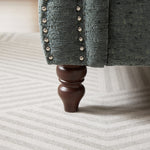 81-inch Chenille Face-to-face Chaise Lounge with Two Pillows,Nailhead trim,Button Tufted Design and Rolled Arms for Lounge, Living room and Office W834S00318-djyc