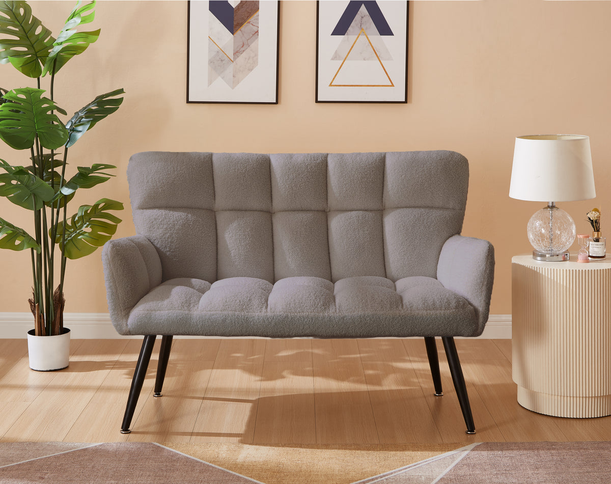 52'' Small Loveseat Sofa, Couch 2-Seater with Quilting Backs for Living Room, Bedroom and Small Space (COLOR:BROWN) W1669P175416-djyc