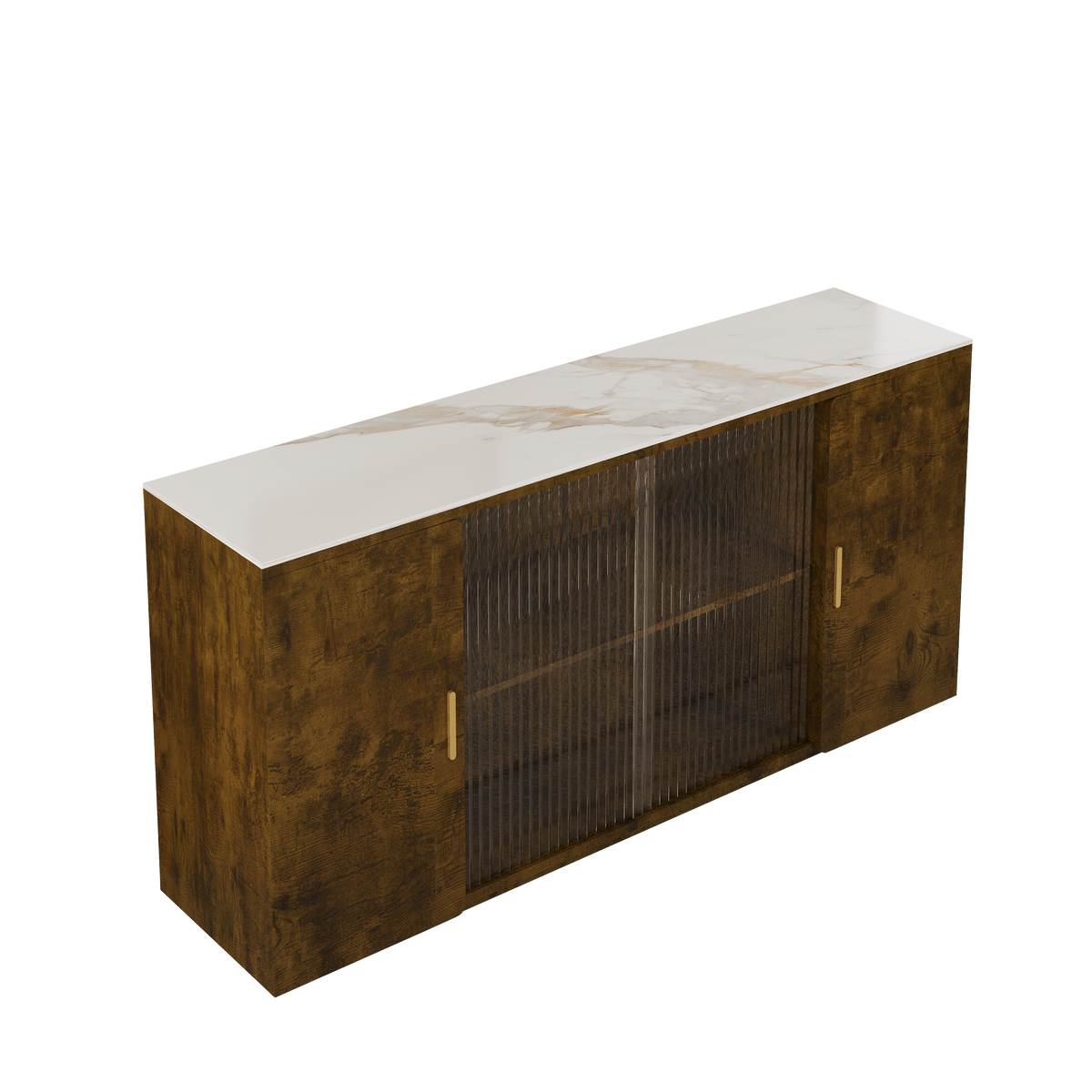 Modern Wooden Side Cabinets with Glass Doors for Dust-Free Display & Storage: Perfect for Living, Dining Rooms & Beyond W1278S00037-djyc