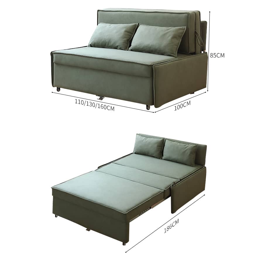 Elegant Green Faux Leather Sofa with Solid Wood Frame fwlp-936