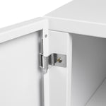 Metal Printer Stand with Storage Mobile Printer Tables for Small Spaces with Door Adjustable Shelf File Cabinet on Wheels for Home Office (White) W1247110443-djyc