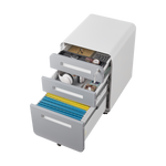 3 Drawer Mobile File Cabinet Under Desk Office,Simple Style Versatile Storage Cabinet for Legal/Letter/A4 Files, 5 Wheel Design Anti-Tilting Cold Rolled Steel Waterproof Moisture-Proof Black W1247P145909-djyc