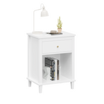 26.77''H Wooden Nightstand with One Drawer One Shelf for Kids, Adults, White W80859138-djyc