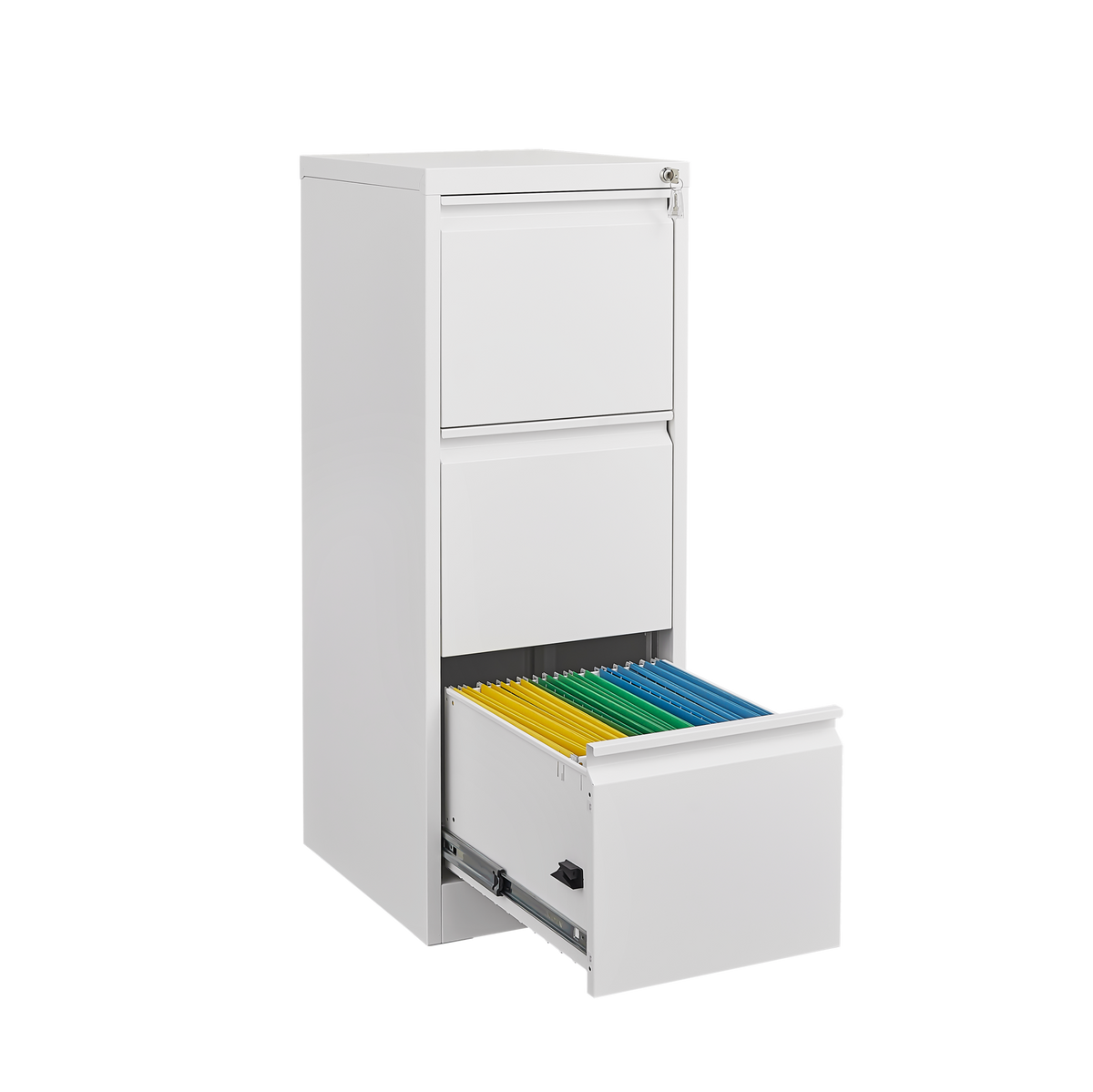 3 Drawer File Cabinet with Lock Metal Vertical File Storage Cabinet Office Home Steel Vertical File Cabinet for A4 Legal/Letter Size Narrow File Cabinet Locked,Assembly Required W1247P173371-djyc