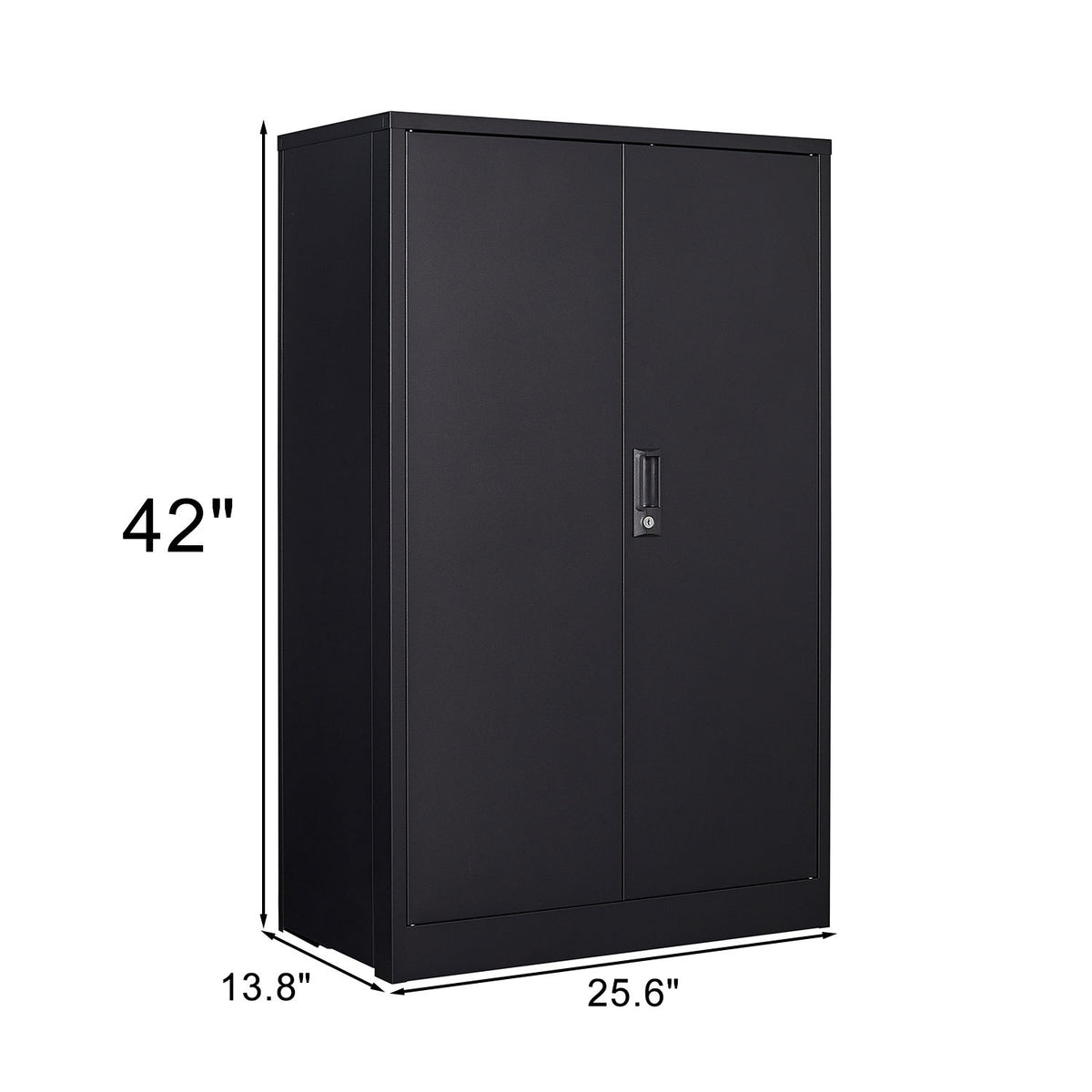 Metal Storage Cabinet with Locking Doors and Adjustable Shelf, Folding Filing Storage Cabinet , Folding Storage Locker Cabinet for Home Office,School,Garage, Black W124747827-djyc