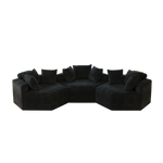 54''L Chenille Sponge single sofa,No Assembly Required,Fluffy Modern Sleeper Chair for Living room, Bedroom, Lounge and Projection Room W834P221047-djyc