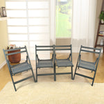 Furniture Slatted Wood Folding Special Event Chair - Gray, Set of 4, FOLDING CHAIR, FOLDABLE STYLE W49539765-djyc