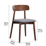 Stylish Rubber Wood Chair with Synthetic Leather Seat in Natural Wood Color and Light Gray Fabric ybn-971