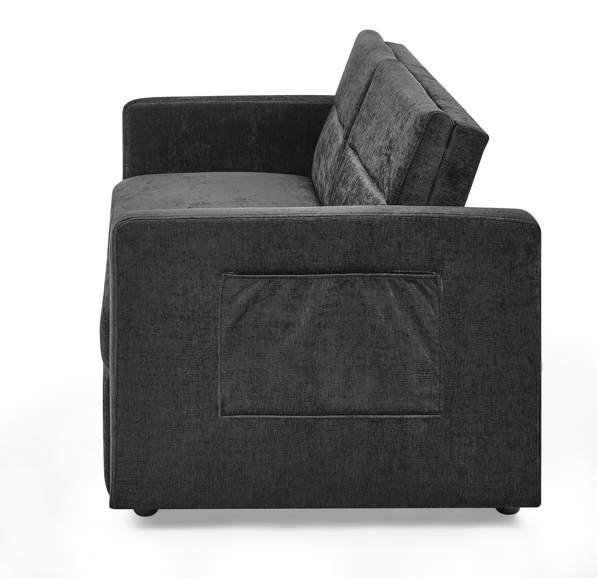 Loveseats Sofa Bed with Pull-out Bed,Adjsutable Back and Two Arm Pocket,Black (54.5"x33"x31.5") W48766865-djyc