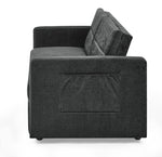 Loveseats Sofa Bed with Pull-out Bed,Adjsutable Back and Two Arm Pocket,Black (54.5"x33"x31.5") W48766865-djyc