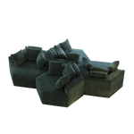 54''L Chenille Sponge single sofa,No Assembly Required,Fluffy Modern Sleeper Chair for Living room, Bedroom, Lounge and Projection Room W834P221041-djyc