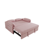 Sofa at the Forefront: 54-inch Velvet Pink Sofa Bed for Multi-purpose Living Spaces, Featuring a Retractable Bed W1278127956-djyc