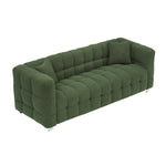 Refreshing Green Teddy Fleece Sofa - 80" Ideal for Living Room or Bedroom, Comes with Two Throw Pillows and Sturdy Hardware Foot Support W1278141694-djyc