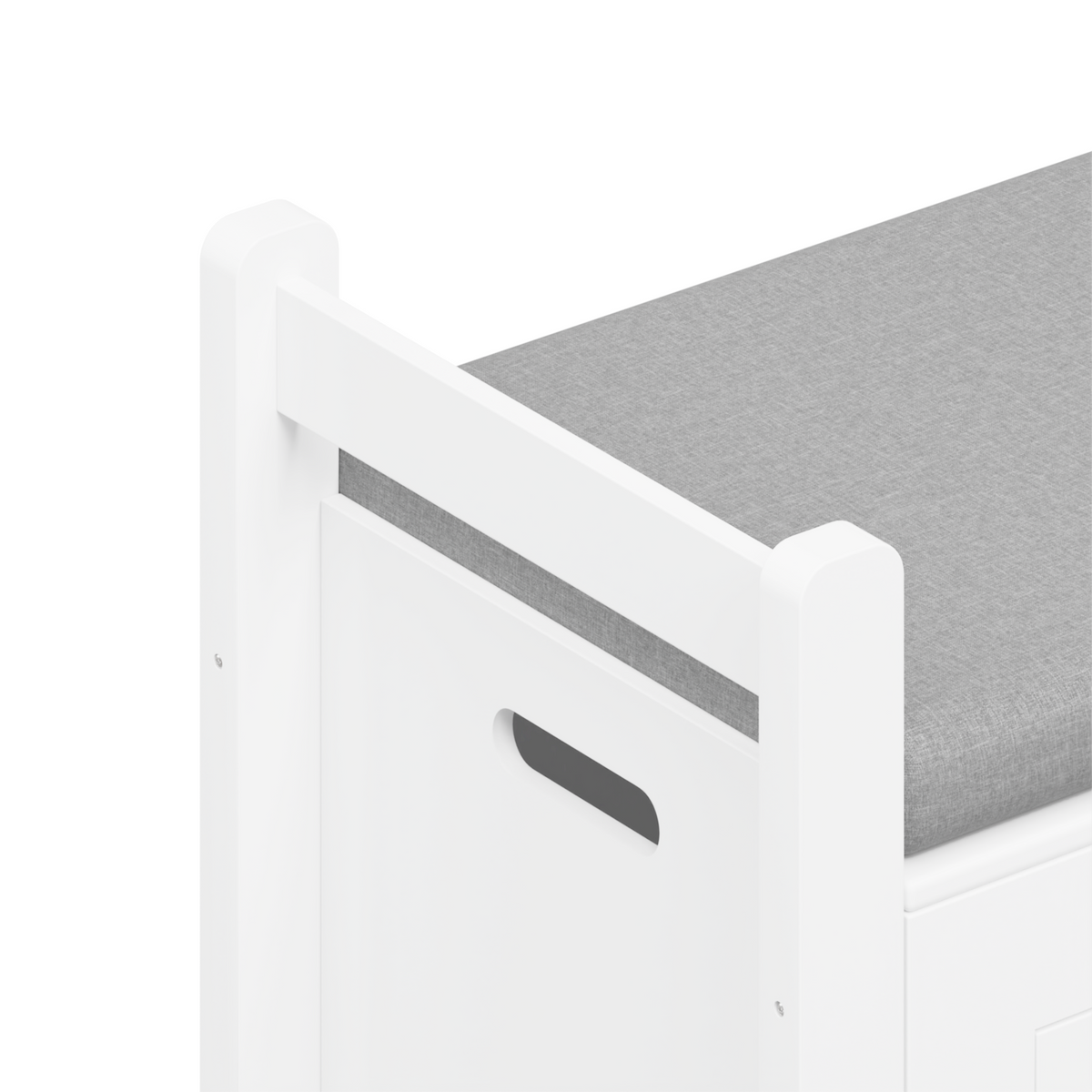 Kids Toy Box Chest, White Rubber Wood Toy Box for Boys Girls, Large Storage Cabinet with Cushion Seat Bench/Flip-Top Lid/Safety Hinge, Toy Storage Organizer Trunk for Nursery, Playroom W808P166755-djyc