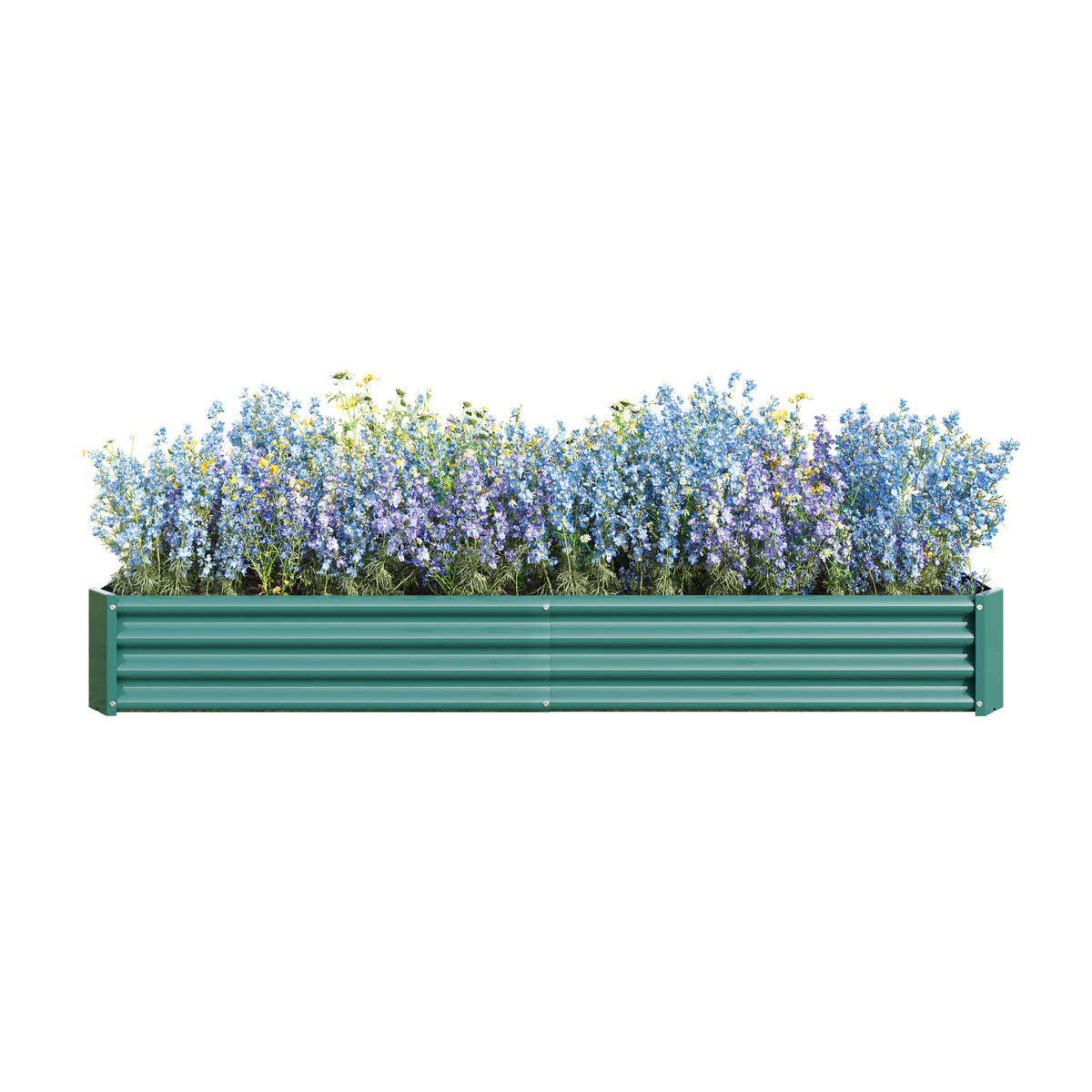 Raised Garden Bed Kit - Metal Raised Bed Garden 7.6x3.7x0.98ft for Flower Planters, Vegetables Herb Green W84090997-djyc