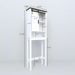 Over The Toilet Storage Cabinet, Farmhouse Above Toilet Storage Cabinet with Adjustable Shelves & Sliding Barn Doors, Organizers Over Toilet for Bathroom, Living Room, White W1347P183703-djyc