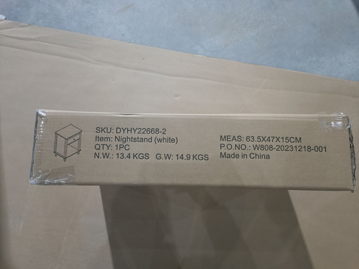 26.77''H Wooden Nightstand with One Drawer One Shelf for Kids, Adults, White W80859138-djyc