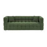 Refreshing Green Teddy Fleece Sofa - 80" Ideal for Living Room or Bedroom, Comes with Two Throw Pillows and Sturdy Hardware Foot Support W1278141694-djyc