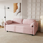 Sofa at the Forefront: 54-inch Velvet Pink Sofa Bed for Multi-purpose Living Spaces, Featuring a Retractable Bed W1278127956-djyc