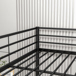 Metal Bunk Bed Full Over Full, Bunk Bed Frame with Safety Guard Rails, Heavy Duty Space-Saving Design, Easy Assembly Black W84063611-djyc