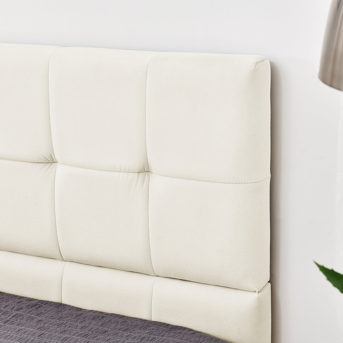 Full Size Upholstered Tufted Bed Frame, Sofa Bed Frame with Comfortable Backrest and Armrests, Full Size Bed for Bedroom, Living Room,Velvet, Beige(80.5''*59''*30.5'') W487S00223-djyc