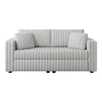75.6" Soft Rabbit Plush Modular 2-person Sofa - Highly Comfortable with Distinctive Design. Perfect for Bedroom & Living Room. Light gray. Modern & Plush Furniture Choice. W1767S00007-djyc