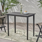 Outdoor Minimalist Acacia Wood Rectangle Bar Table - Dark Gray 65094.00DGRY-djyc