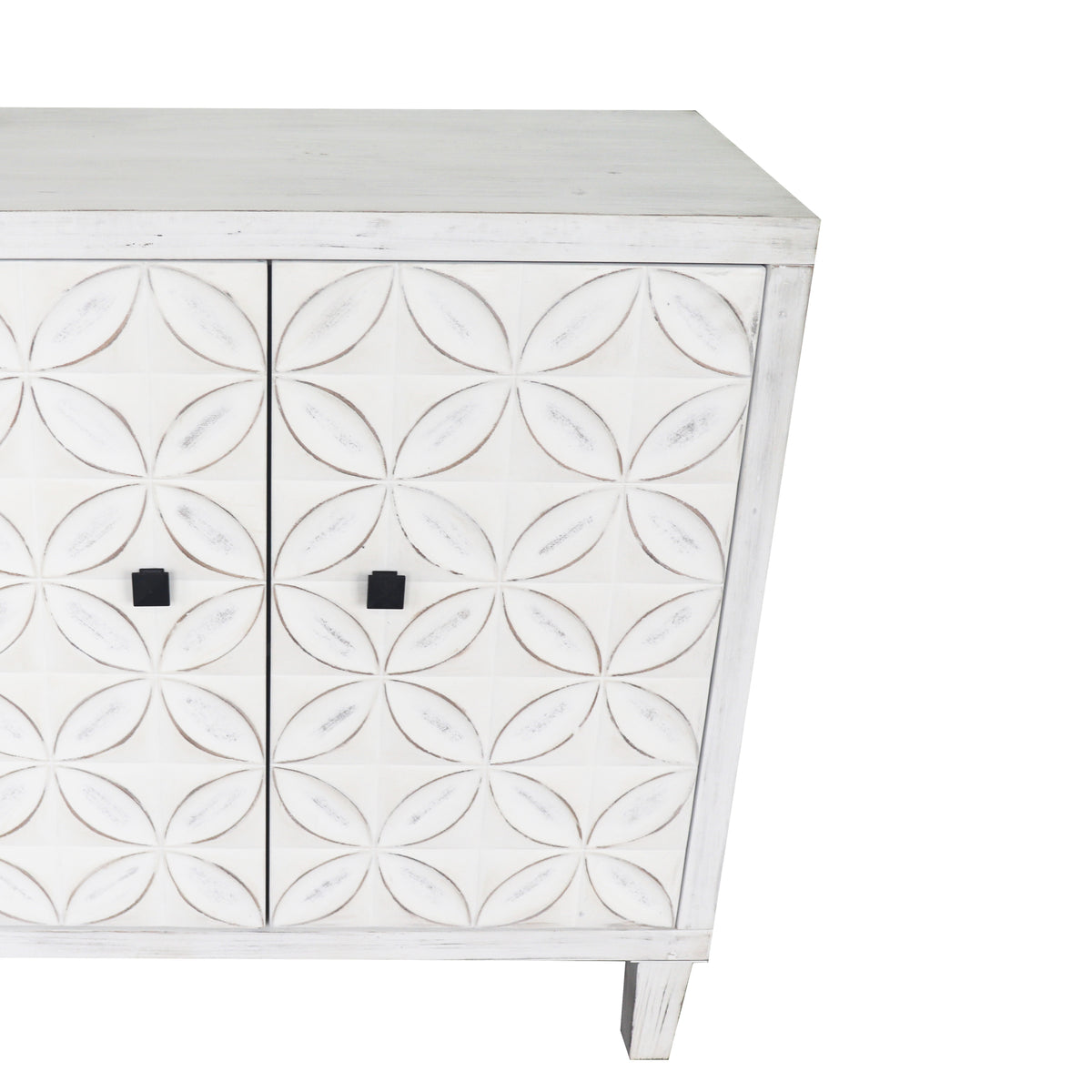 Accent Cabinet 4 Door Wooden Cabinet Sideboard Buffet Server Cabinet Storage Cabinet, for Living Room, Entryway, Hallway, Office, Kitchen and Dining Room, White Wash W1435P153086-djyc