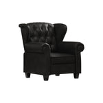 Modern Tufted Push Back Armchair Technical Leather Chair, Adjustable Single Sofa Chair with Sturdy Wood Legs for Bedroom, Living Room, Small Space(Color:Black) W1669P199585-djyc