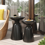 Modern Pedestal Side Table Set – Perfect for Any Space 73614.00BLK-djyc