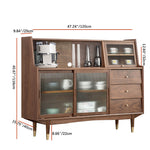 Vintage-Style Solid Wood Glass Cabinet with Sleek Modern Design fyf-2244