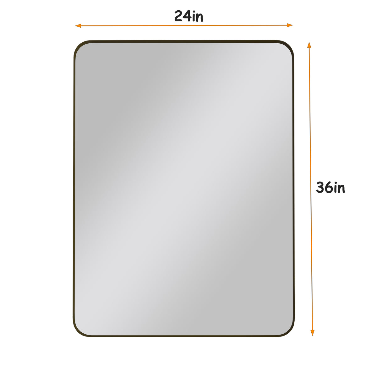 Wall Mirror 24x36 Inch Black Rectangular Mirror Metal Framed Mirror Vanity Mirror Dressing Mirror, for Bathroom, Living Room, Bedroom Wall Decor W1435P151589-djyc