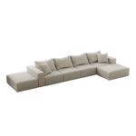 Oversized sponge cloud sofa,Modern Upholstered Sectional Sofa Couch Set,Modular 162" L Shaped Sectional Living Room Sofa Set With 6 Pillows,Free Combination Sofa Couch for Living Room,Bedroom W834S00324-djyc