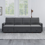 Sectional Sofa with Storage, 96" U Shaped Sectional Couches for Living Room, Comfy Convertible Sectional Sofa- Dark Grey W1669S00008-djyc