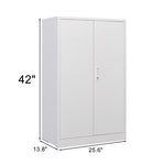 Metal Storage Cabinet with Locking Doors and Adjustable Shelf, Folding Filing Storage Cabinet , Folding Storage Locker Cabinet for Home Office,School,Garage, White W124757865-djyc