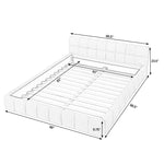 Queen Size Upholstered Bed Frame with Thick Fabric, Chenille Fabric Grounded Queen Size Platform Bed with Headboard and Solid Frame. No Box Spring Needed, Beige(68''*86.5''*23.5'') W487S00220-djyc