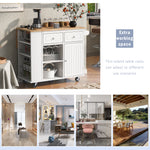 Kitchen Island with Power Outlet,Kitchen Storage Island with Drop Leaf and Rubber Wood,Open Storage and Wine Rack,5 Wheels,with Adjustable Storage for Home, Kitchen, and Dining Room,White WF305556AAW-djyc